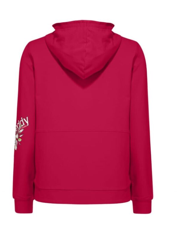 Felpa full zip con cappuccio e stampa floreale su una manica